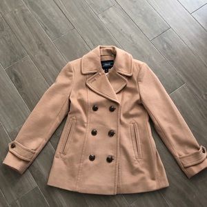 Lands End Tan Pea Coat